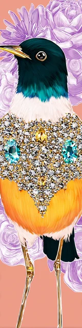 Free bird bookmark featuring a bird with a gold belly